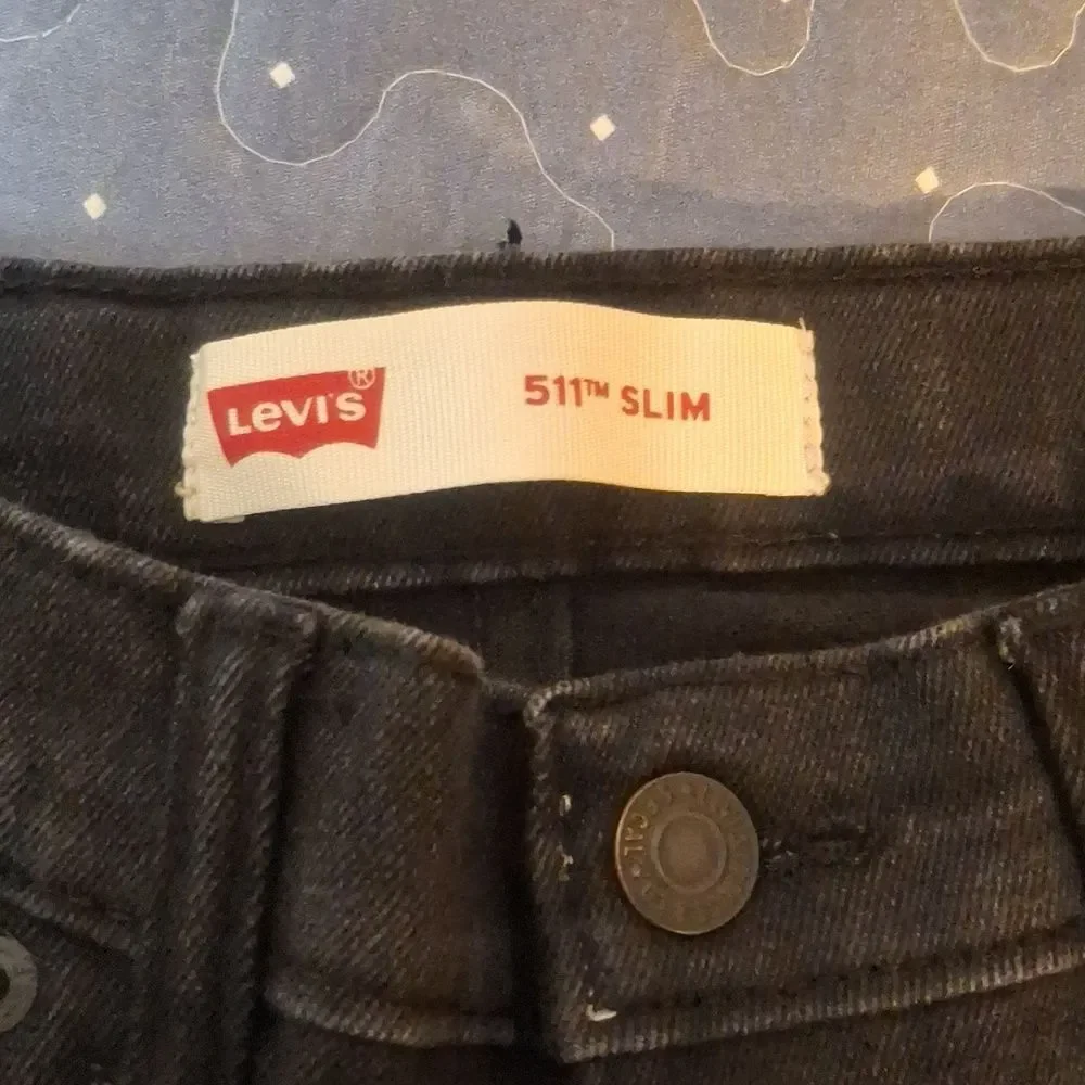 Levi's 511 Slim Black Denim Jeans size 12R